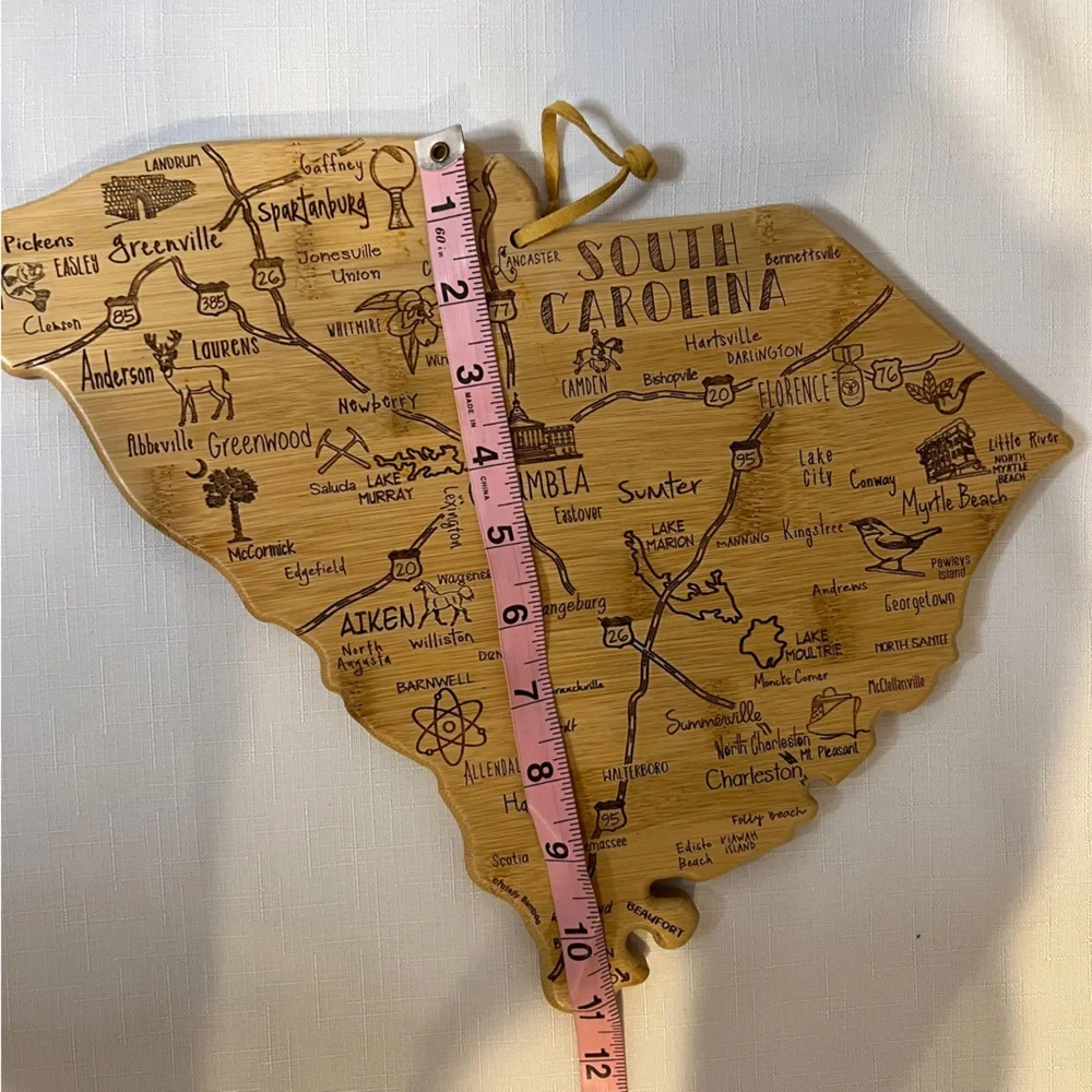 Totally Bamboo South Carolina Cutting Charcuterie Board With Cities Wood Hang